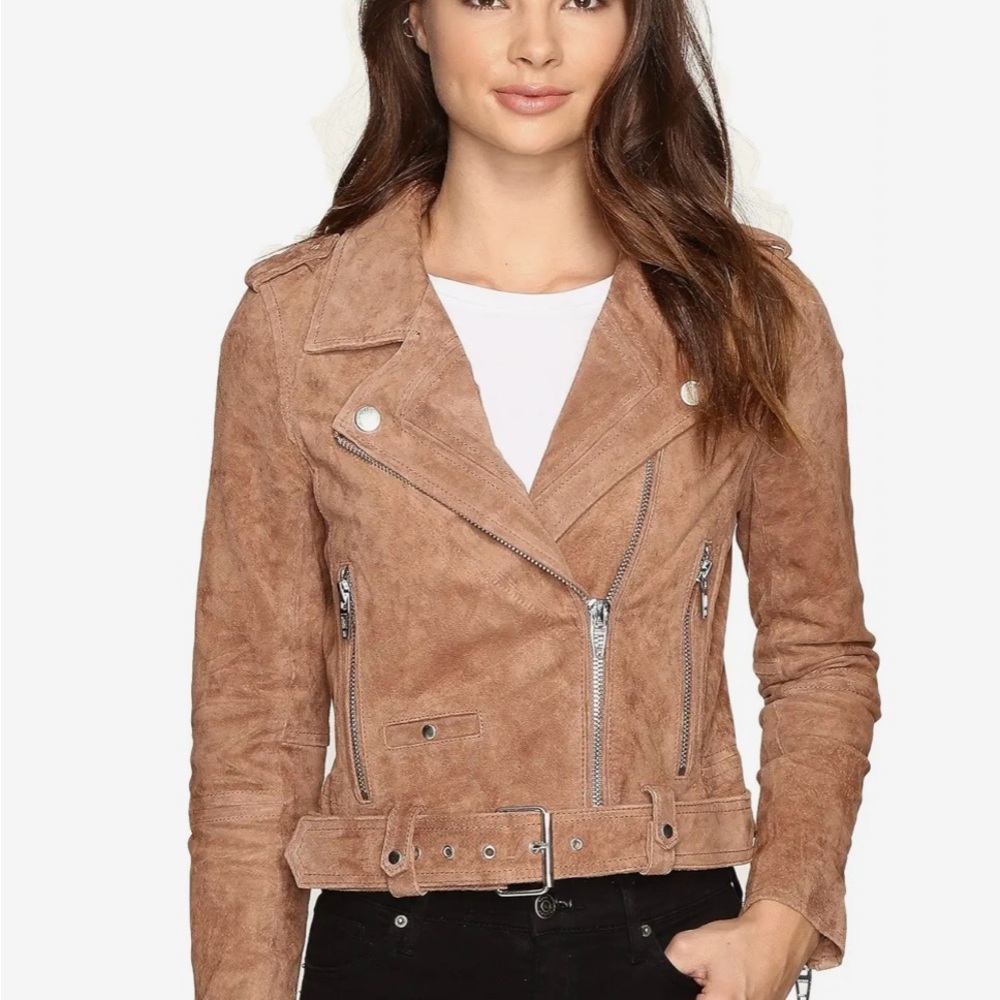 Blank NYC Brown Suede Leather Jacket